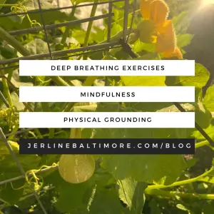 A serene, natural background with calming elements (such as greenery or a peaceful nature scene), featuring overlay text that highlights the key meditative tips from the blog post.